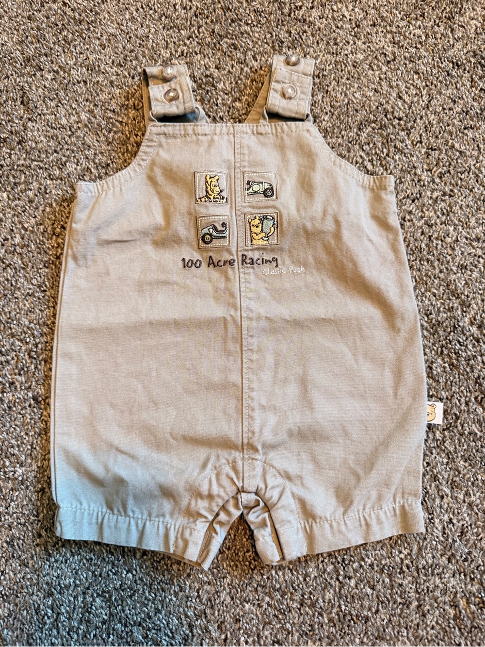 VINTAGE RARE classic newborn pooh disney 100 Acre racing overalls